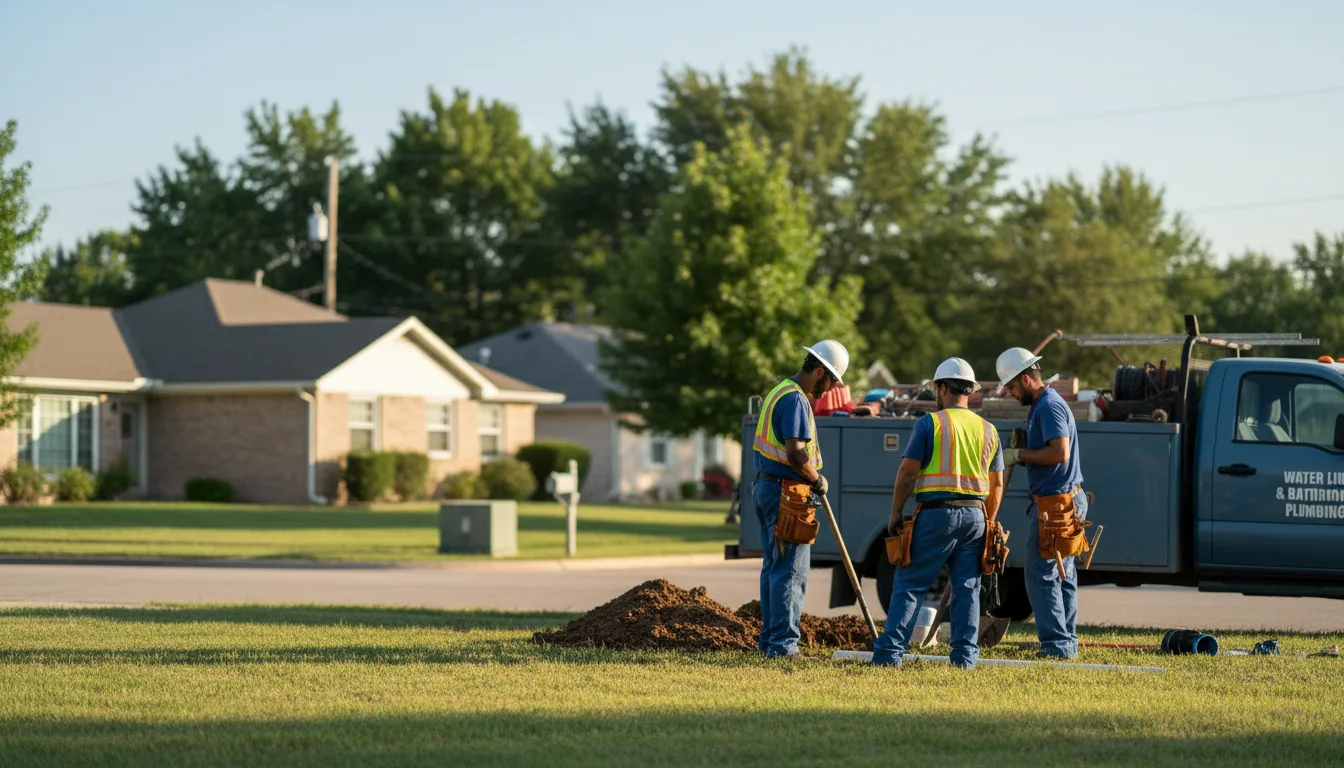 Residential water line and bathroom plumbing service in Sandia, TX